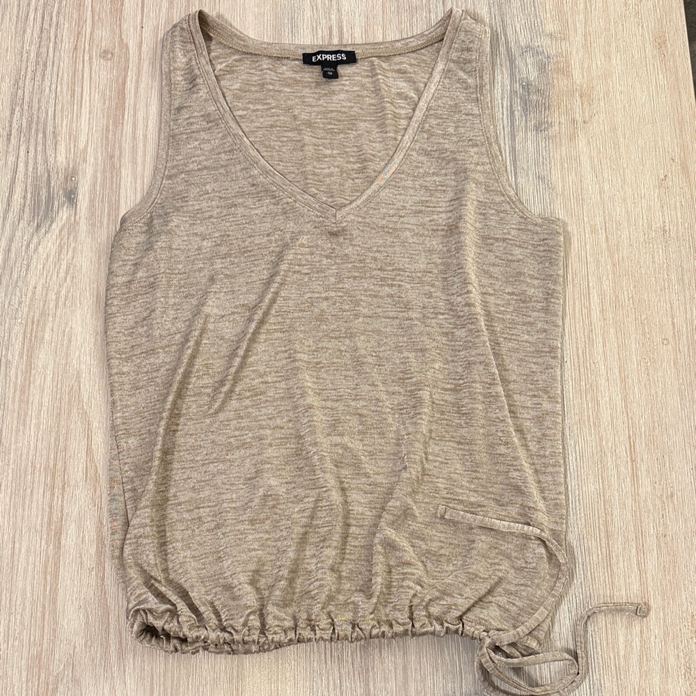Express Women's Beige V-Neck Tank Top